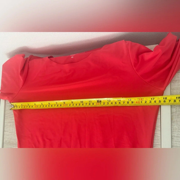 Coolibar Coral Red UPF 50+ Sun Protection Swim Top Side Ruching Coastal Size XS - Picture 6 of 9